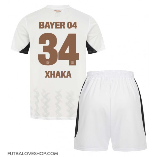 Dres Bayer Leverkusen Granit Xhaka #34 Preč pre deti 2024-25 Krátky Rukáv (+ trenírky)